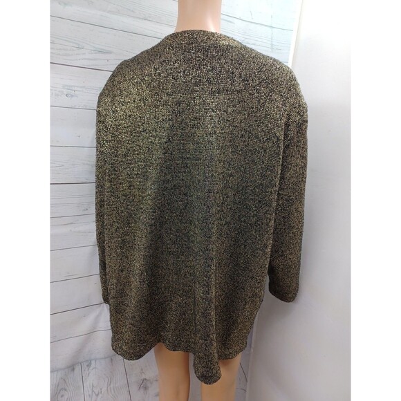 Vtg Womens Gold Metallic Cardigan Sweater Button Front Sz 20W - Picture 6 of 10